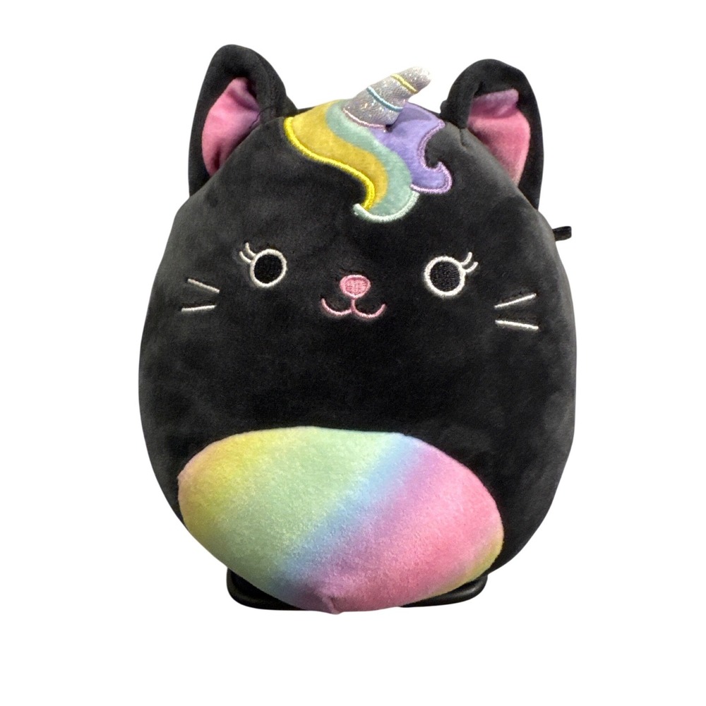 Squishmallows Autumn the Black Cat Caticorn 8 Inch Rainbow Plush Toy